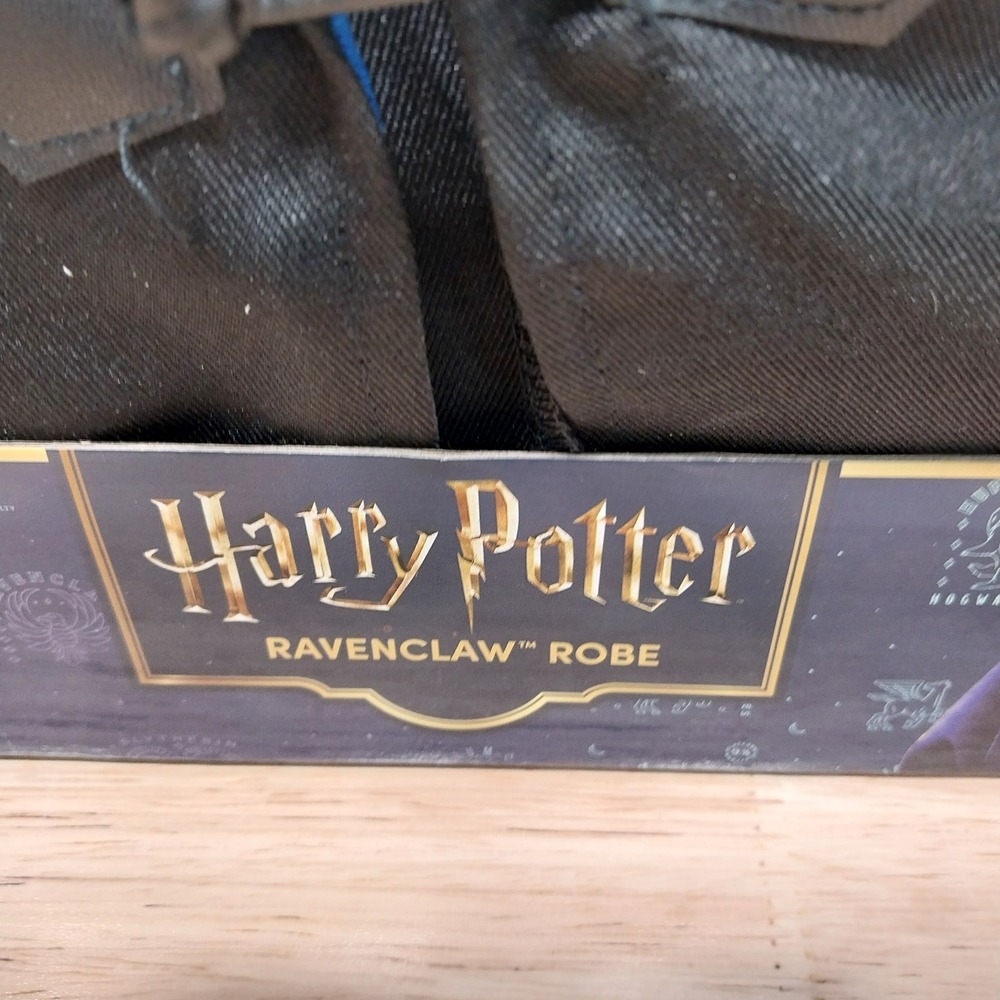 Harry Potter Ravenclaw Robe Kids Hooded Costume Wand Pocket 10-12x Black Blue - Picture 3 of 7